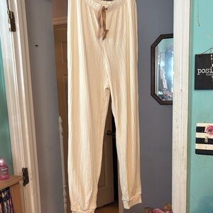 Blu Pepper Cream Drawstring Pants Size Large